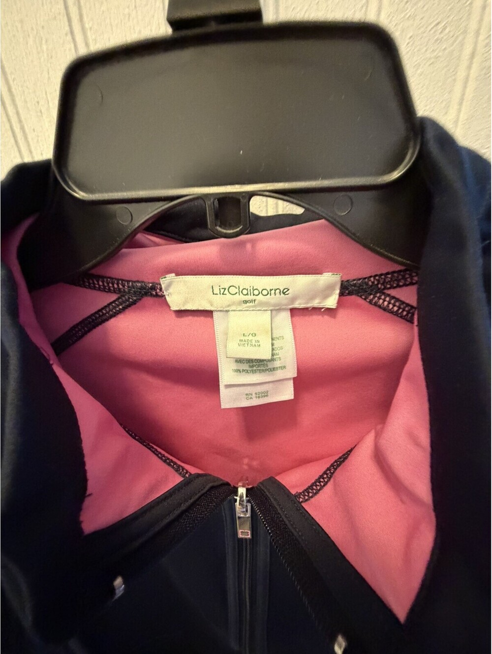 Polo Golf Liz Claiborne Water Repellent Full Zip Vest Navy - Size Medium